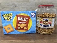 45 pack cheez its & 60oz pretzels