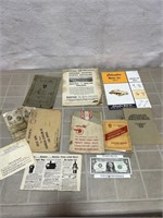 Vintage car automotive manual and brochures lot