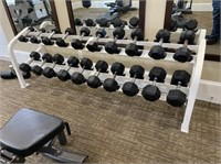 SOLD - Dumbbell Set with Rack