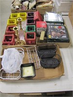 1 lot of lotion caddies, candle holders,