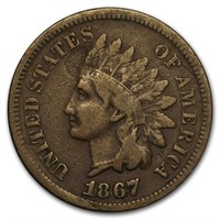 1867 Partial Liberty Better Date Indian Head Cent