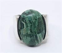 Israeli Malachite Sterling Silver Ring