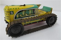 Tin Marx tractor on rubber tracks. Measures: