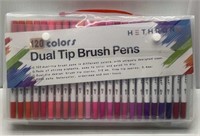 Hethron 120pc Dual Tip Brush Pens - NEW