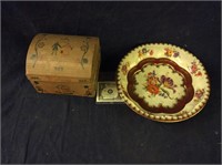 Handmade vintage  jewelry  box and tray made by
