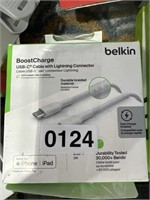 BELKIN USB C WITH LIGHTNING CONNECTOR RET. $30