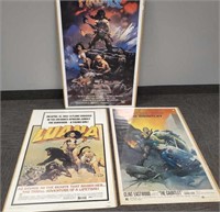 3 Frazetta movie posters including Clint Eastwood,