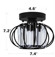 (New)Crystal Ceiling Light Fixture Black Mini –