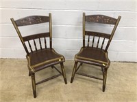(2) Antique Paint Decorated Side Chairs