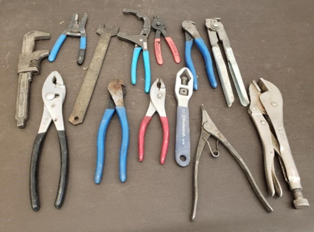 Lot of Pliers, Side Cutters, Vise Grips & More