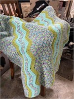 Hand Made Knitted Blanket Side Double