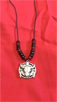Buffalo Skull Charm Necklace