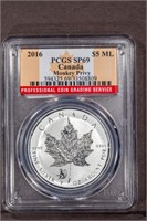 2016 S$5 Maple Leaf PCGS SP69