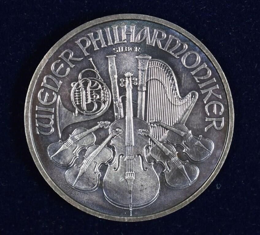 2008 Austrian 1oz. fine silver 1.5 Euro coin; as i