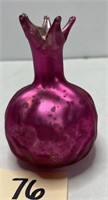 Antique Pink Mercury Glass Pomegranate Vase