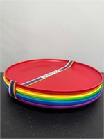 Set of 6 #takepride Rainbow Plastic Dinner Plates