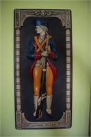 Mid Century Colonial Figure Wall Plaque