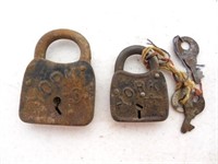 lot of 2 York PA locks w/ 3 keys