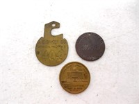 lot of 3 Liberty Fire Co, J E Baker Co, tags other