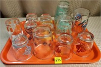 Lot of Assorted Vintage Sour Cream Glasses