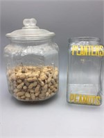 Lot of 2 Planters glass store jars