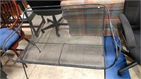 Metal patio bench seat - room for two. 42 inches