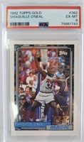 1992 Topps Gold #362, Shaquille O'Neal (EX-MT 6)