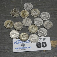 (15) Silver Mercury Dimes