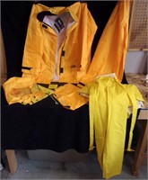 New complete sets of rain gear.