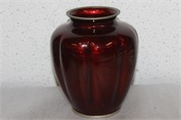 A Japanese Pigeon's Blood Cloisonne Vase