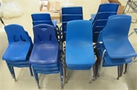 (30) Various plastic classroom seats.