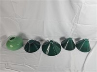 Vintage green glass lamp shades