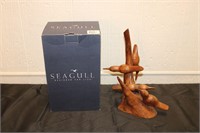 Wooden Seagull Sculpture (w/Box)