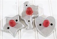 3 pc Wooden Handled Cookie Cutters