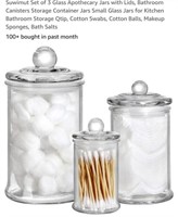 MSRP $19 Set 3 Glass Apothecary Jars