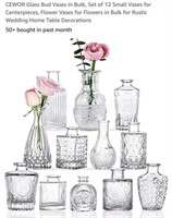 MSRP $28 Set 12 Small Vases