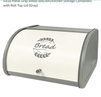 MSRP $28 Metal Grey Bread Box