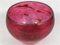 Blown Glass Bowl Signed