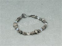 sterling bracelet & bead braclet - 7.5"
