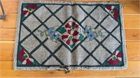 Small antique woven carpet rug measure about 2