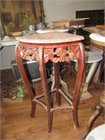 Corner Table with Brown Marble Top