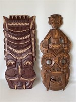 Hand Carved Wood 24 x 11 Totem Wall Decor