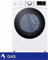 Lg 7.4 Cu. Ft. White Gas Dryer With Built-in Ai