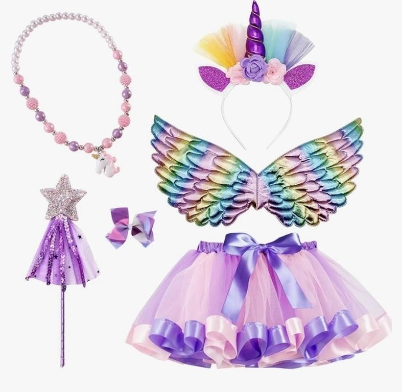 (Size: L - purple) OWANVION 6 Pcs Rainbow Tutu