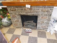 Fireplace with Wooden Mantle