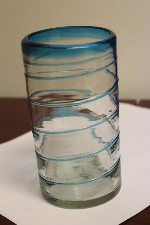 An Artglass Cylinder Vase