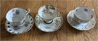 Vintage Tea Cups with Saucers