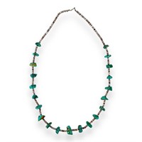 Turquoise Nugget & Heishi Pen Shells Necklace