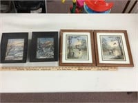 Vintage foil art pictures and duck pictures