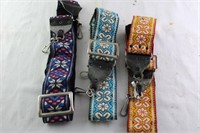 3 vintage velvet lined camera straps